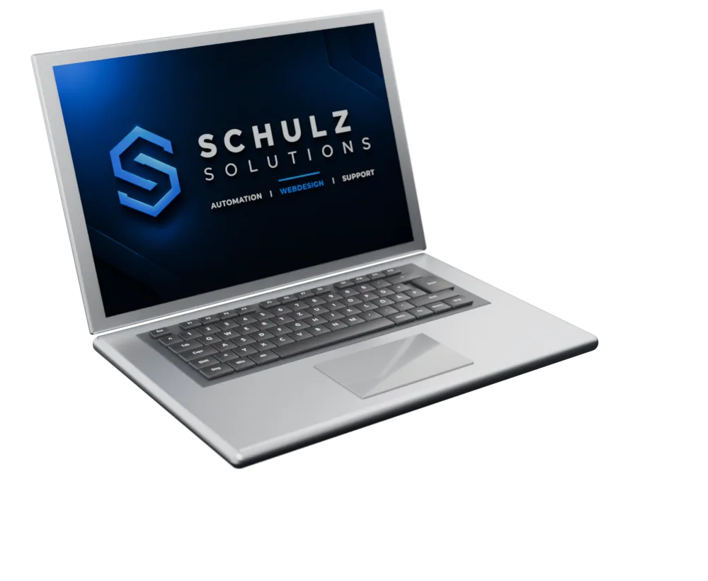 SchulzSolutions auf einem Laptop – 360 Grad drehbar