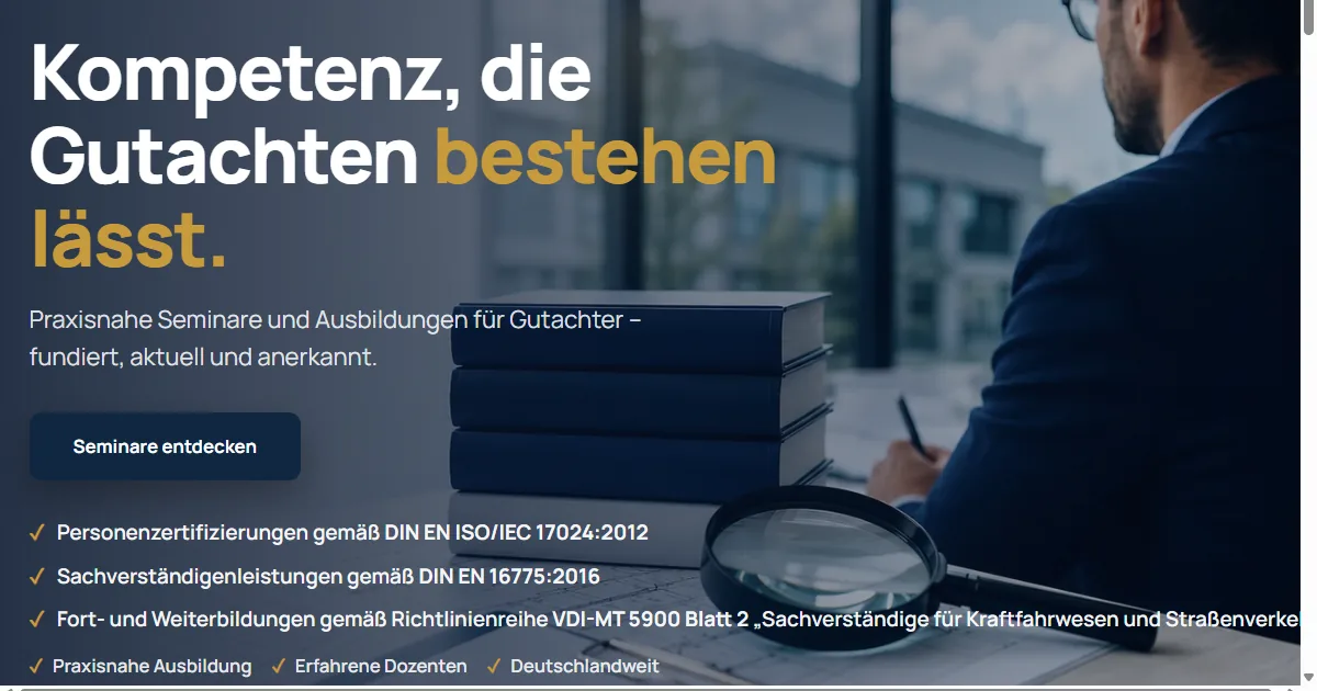 Vorschau der Startseite eurozert-seminare.de