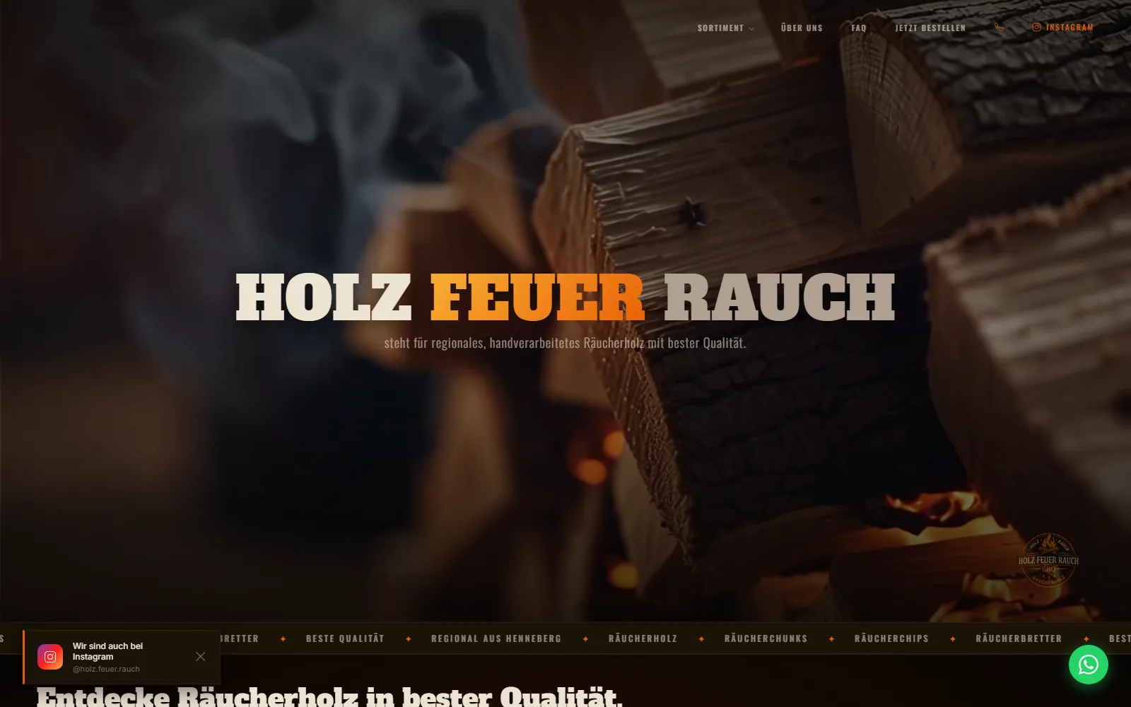 Vorschau der Startseite holzfeuerrauch.de